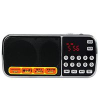 AMPSEVEN Portable AM/FM Radio Speaker HiFi Mini USB Digital MP3 Music Player with TF Card Slot for iPhone IPod(Red 088)