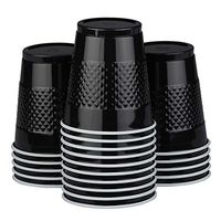 JAM PAPER Plastic Party Cups - 12 oz - Black - 20 Glasses/Pack