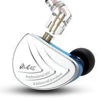 KZ AS16 8BA in Ear Buds Earphones Newest Yinyoo Stereo Sound Comfortable Earphones Balanced Armature Earbuds Headphones (Without mic, Blue)