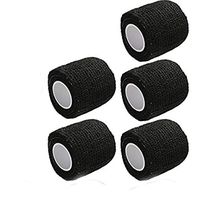 xingrass 2 Inches X 5 Yards Self Adherent Cohesive Wrap Bandages Strong Elastic First Aid Tape for Wrist Ankle Sprain and Swelling (Black 5pack)