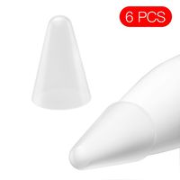 pzoz Protector Case Compatible with Apple Pencil Tips for 1st & 2nd Generation, Silicone Nibs Cover for iPad Pencil Tips and Replacement Writing Protection (6 Pcs) (Transparent White)