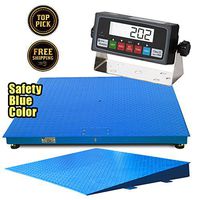 PrimeScales Heavy Duty 60"x60" Industrial Floor Scale PS-10000F+Ramp & Indicator - Accurate Digital Pallet & Warehouse Scales, Built-in Smart Data Function &Calibration Certification
