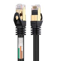 CAT8 Ethernet Cable High Speed LAN Network Cable 40Gbps 2000Mhz SFTP JUSTITUDE LAN Wires CAT8 Gold Plated RJ45 Connector Ethernet Cable(16ft, Black)