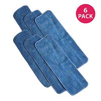 Think Crucial Replacement Mop Pads Compatible with Bona Premium 4" x 15" Microfiber Cleaning Pad Parts- Hardwood Mop Head Part - Part AX0003053, Mohawk, Orange Glow Pads Model - Bulk (6 Pack)