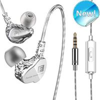 YSCENL in Ear Monitor, Wired Dual Driver Earbuds Monitors HiFi Noise Isolating Sport Earphones Double bass, F910 with Microphone and 3.5 mm Audio Jack for Android MP3 Devices-White