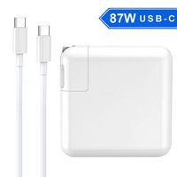 MacBook Pro Charger，87W USB Type C Power Adapter Charger with USB-C to USB-C Cable(6.56ft/2m)，Replacement Charger for MacBook Pro，Compatible with MacBook Pro 15 inch 13 inch (White)