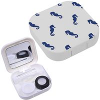 Portable Contact Lens Case Box Travel Kit Mirror + Bottle + Tweezers Container Holder [ Seahorse ]