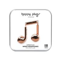 Happy Plugs Earbud Plus in-Ear Fashion-Tech Headphones with Mic and Remote, Rose Gold