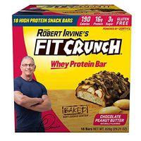 Fit Crunch Chef Robert Irvine's Whey Protein Bars, 18 Count Chocolate Peanut Butter