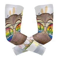 Cute Owl Sunglasses On Skateboard Colorful Unisex Arm Sleeve,UV Protection Arm Compression Sleeve, Skin Protection Sport Arm Cooler Sleeve for Running Hiking Jogging Motorcycling Climbing Camping