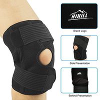HiHiLL Knee Brace Support, Open Patella Stabilizer with Adjustable Strapping, Extra Thick Breathable Sleeve for Sports, Running, Jogging, Basketball for Men & Women.