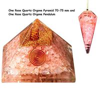 Bliss Creation Rose Quartz Pyramid Energy Generator and Rose Qurtz Pendulum| Energy Crystal |Protection Crystal and Stone| Orgone Pyramid |Orgonite Pyramid |Crystal Energy| EMF Home Protection