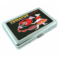 Metal Silver Cigarette Case Vintage Poster D-225 Tomatub Double Concentre De Tomates