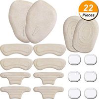 Hotop 22 Pieces Heel Grips High Heel Pads Heel Liners Set Forefoot Cushion Silicone Round Shoe Inserts for Blister Prevention Anti Slip and Heels Protection (Beige and Clear)