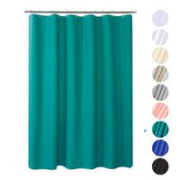 Plastic Shower Curtain, 72" W x 96" H EVA 8G Shower Curtain with Heavy Duty Clear Stones and Grommet Holes, Waterproof Thick Bathroom Plastic Shower Curtains Without Chemical Odor-Turquoise