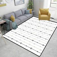 Bigdatastore Arrow Decor Decorative Area Rug Girls Room, Geometric Monochrome Hipster Line Pattern with Vintage Arrows, Easy Maintenance Area Rug Living Room Bedroom Carpet(3'x 8')