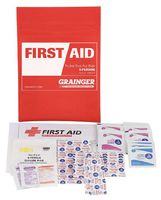 First Aid Kit, Bulk, Red, 38 Pcs, 5 People
