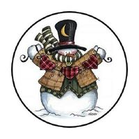 HotSaleStore Sticker Seals 48 Snowman #5 !!! Envelope Seals Labels Stickers 1.2" Round
