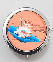 BlackKey Lotus Flower 3-Compartment Decorative Pocket Gift Box Case Organizer for Pill, Color 1 -1518