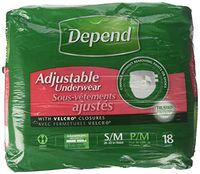 Depend Maximum Absorbency Adjustable Underwear, Small/Medium 18 ea