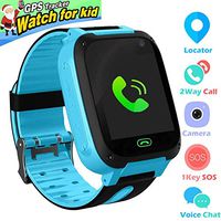 Jsbaby Kids smartwatch Phone for Children with LBS/GPStracker sim Card Anti-Lost sos Call Boys and Girls Birthday Compatible Android iOS Touch Screen Voice Chat Remote Camera (Blue)