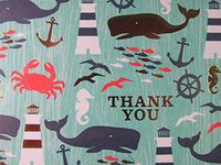 Nautical Theme Thank You Cards by Mara-Mi ~ 15 Cards & Envelopes
