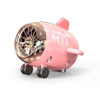 TWS M11 Bluetooth V5.0 Speakers, Dosmix Airplane Retro Speakers, Dual Audio Interconnection,Hands-Free Calls,5 Hours Playtime,Micro SD Support for Kitchen Bedrooms Desk Shelf Party Outdoor (Pink)