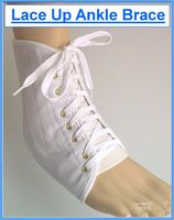 Proline Lace Up Ankle Support Brace, White, Large
