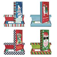 B-THERE Bundle of 4 Glitter and Foil Finish Christmas Gift Card Holder Box for Small Gifts or Gift Cards