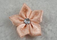 50pcs Polyester Printed Point Five Rhinestone Flower Appliques Craft DIY (Bloodfang)