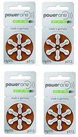 Hearing Aid Battery Powerone Size 312 60 Batteries No Mercury, 4 Pack
