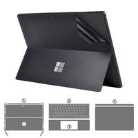 XISICIAO 4-in-1 Premium Full Set Body Protective Skin Sticker Decals for Microsoft Surface Pro 6/ Pro 5 2017 Released 12.3-Inch [Body+Edge+Keyboard Back+Palm Rest Protector] (Frosted Black 4-in-1)