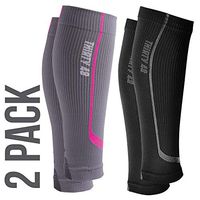 Graduated Compression Sleeves Thirty48 Cp Series, Prevents Calf and Shin Splints ; Relieves Lower Leg Pain and Cramps ; Maximize Faster Recovery by Increasing Oxygen to Muscles ;, 2 Pk F.Pink/Gray - B