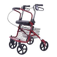Huhulala Folding Rollator Wheelchair- 4 Wheel Medical Rolling Walker Travel Foldable Aluminum Alloy Elderly Trolleys Folding Pushable Shopping Carts Driving Medical Walker Rollator