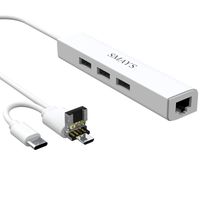 OTG Micro USB C Powered HUB to Wired LAN Ethernet Adapter for Android and Computer