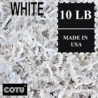 10 LB White Crinkle Shred Gift Basket Shred Crinkle Paper Filler Bedding by COTU (160 oz)