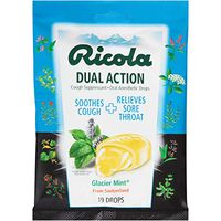 Ricola Dual Action Cough Suppressant Drops, Glacier mint, 19 Drops