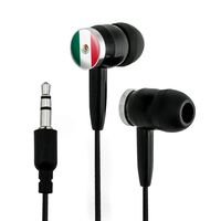 Mexico National Country Flag Novelty in-Ear Earbud Headphones - Black