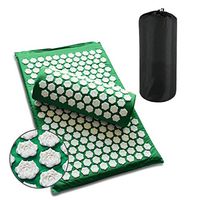 Lotus Acupoint Acupressure Mat and Pillow Set, Acupuncture Massage Mats, Acupuncture Trigger Point, for Back and Neck Pain Sciatic Pain, Insomnia, Yoga mat,Green