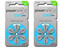Power One Cochlear Implant Batteries, 2 Pack (60 Batteries)