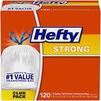 Strong Trash/Garbage Bags, Kitchen Drawstring, 13 Gallon, (Family Pack)
