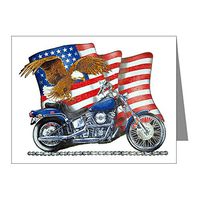 Note Card Motorcycle Eagle and US Flag