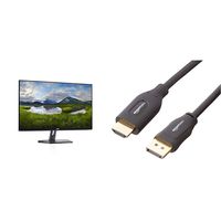 Dell 27 LED Backlit LCD Monitor SE2719H IPS Full HD 1080p 1920 x 1080 at 60 Hz HDMI VGA & AmazonBasics DisplayPort to HDMI Display Cable - 6 Feet