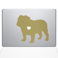 The Decal Guru I Love My Bulldog Decal Vinyl Sticker, 12" MacBook, Gold (1485-MAC-12M-G)