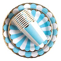 Baby Blue and Gold Foil Party Supplies Set -90PCS (Serves 30 Guests) Disposable Paper Plates & Cups Dinner & Dessert Plates 9oz Cups Baby Girl Boy Shower Birthday Bridal Shower Gender Reveal Wedding