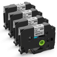 Replace TZe-231 4 Pack 12mm 0.47 inch Black on White Standard Laminated TZ-231 Tape, Compatible with Brother P-Touch Label Maker PT-D210 PT-H110 PT-D600 PT-1230PC PT-1280