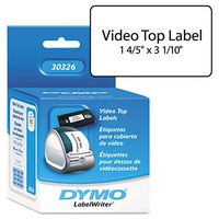 DYMO VHS Top Labels, 1-4/5 x 3-1/10, White, 150/Box