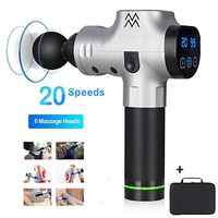 LAIWUSSY Muscle Massage Gun Professional Vibration Deep Tissue Massager Guns for Athletes - 20 Speed Very Quiet Rechargeable Charger Device for Body Pain -6 Message Heads and Case Included