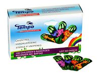 Tempo Adhesive Kid’s “Jungle Theme” Bandage 3/4” x 2”, Sterile, Non Latex, Hypoallergenic, 100 EA/BX & 60 BX/CS, BAP342