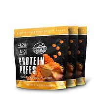 Twin Peaks Low Carb, Allergy Friendly Protein Puffs, Nacho Cheese, 2 Servings, 3 Pack (60g, 42g Protein, 4g Carbs)